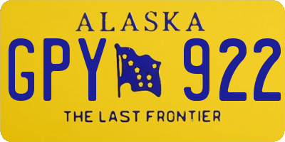AK license plate GPY922
