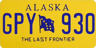 AK license plate GPY930