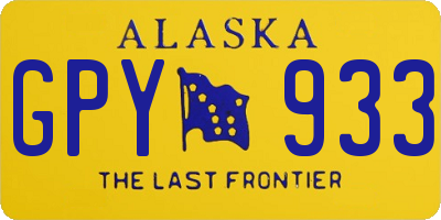 AK license plate GPY933
