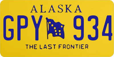 AK license plate GPY934