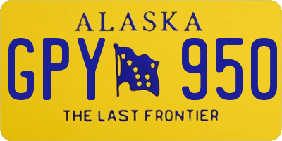 AK license plate GPY950