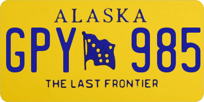 AK license plate GPY985