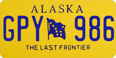 AK license plate GPY986