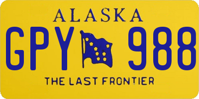 AK license plate GPY988