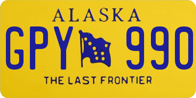 AK license plate GPY990