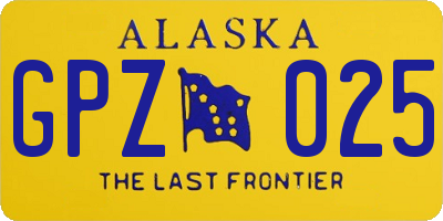 AK license plate GPZ025