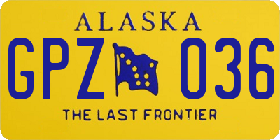 AK license plate GPZ036