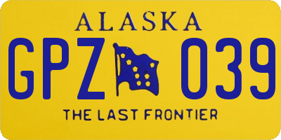 AK license plate GPZ039