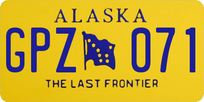 AK license plate GPZ071