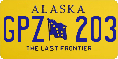 AK license plate GPZ203