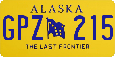 AK license plate GPZ215