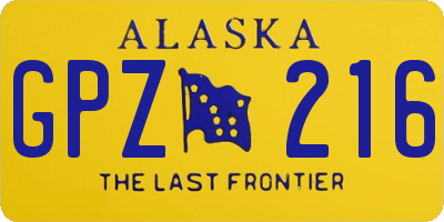 AK license plate GPZ216