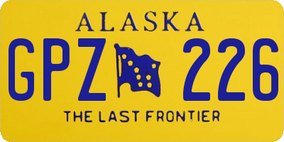 AK license plate GPZ226