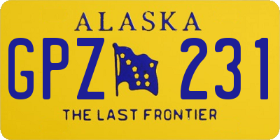 AK license plate GPZ231