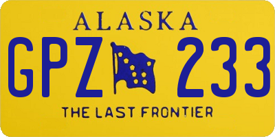 AK license plate GPZ233