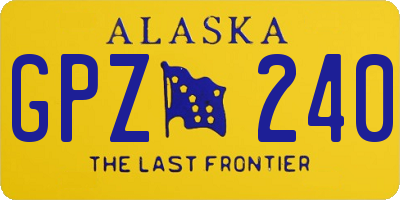 AK license plate GPZ240