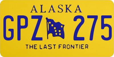 AK license plate GPZ275