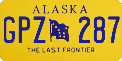 AK license plate GPZ287