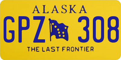 AK license plate GPZ308