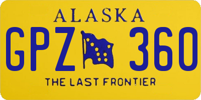 AK license plate GPZ360
