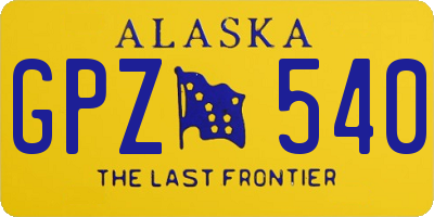 AK license plate GPZ540
