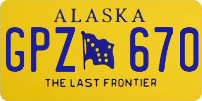 AK license plate GPZ670
