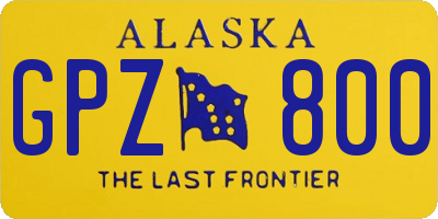 AK license plate GPZ800