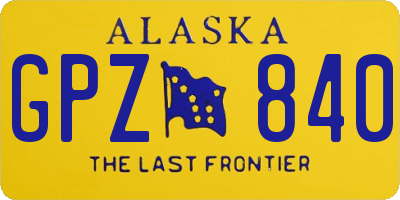 AK license plate GPZ840
