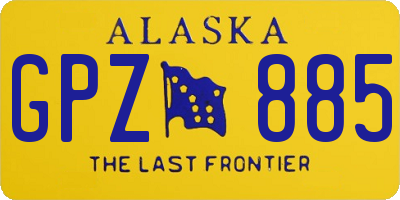 AK license plate GPZ885