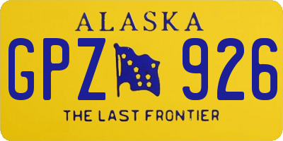 AK license plate GPZ926