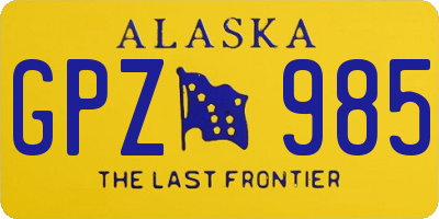 AK license plate GPZ985