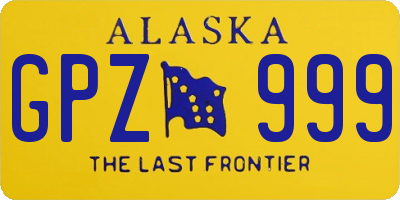 AK license plate GPZ999