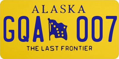 AK license plate GQA007