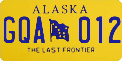 AK license plate GQA012