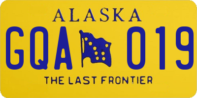 AK license plate GQA019