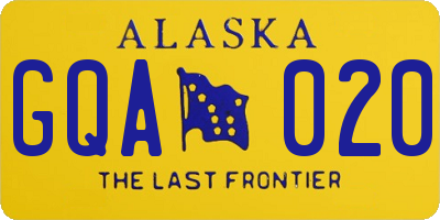AK license plate GQA020