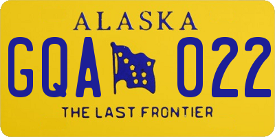 AK license plate GQA022