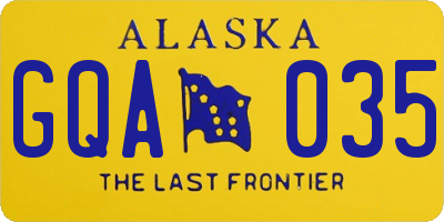 AK license plate GQA035