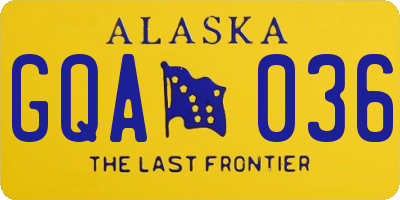AK license plate GQA036
