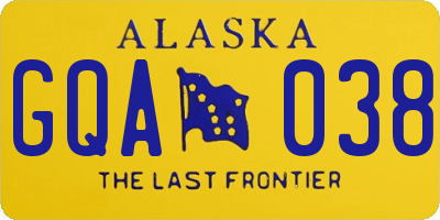 AK license plate GQA038