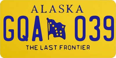 AK license plate GQA039