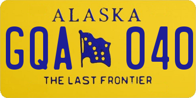 AK license plate GQA040