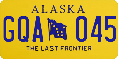 AK license plate GQA045