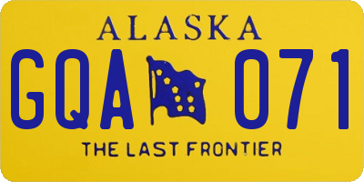 AK license plate GQA071