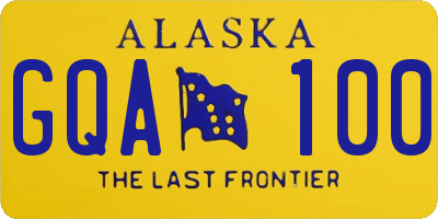 AK license plate GQA100