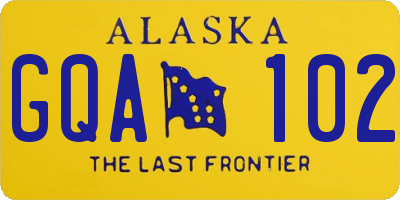 AK license plate GQA102