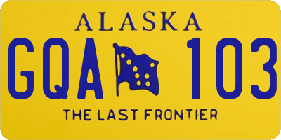 AK license plate GQA103