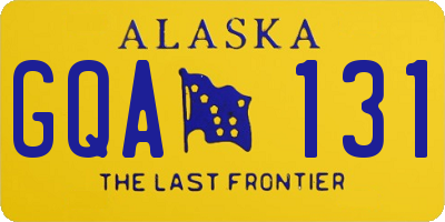 AK license plate GQA131