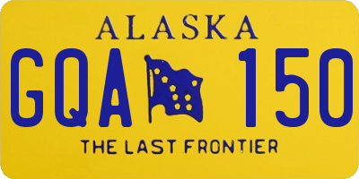 AK license plate GQA150