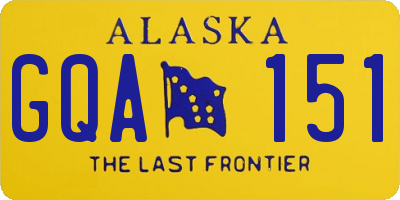 AK license plate GQA151